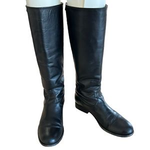 Frye Classic Black Leather Heeled Boots